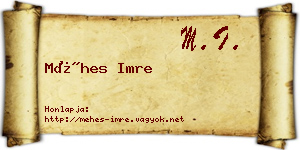 Méhes Imre névjegykártya